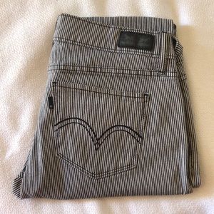 Levi’s 524 skinny railroad stripe jeans